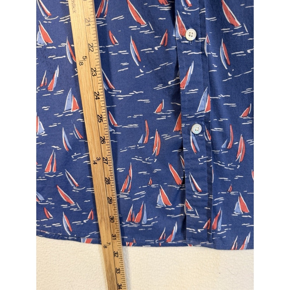 Vineyard Vines Mens XL Classic Fit Tucker Shirt Blue Short Sleeve Cotton - Picture 6 of 12